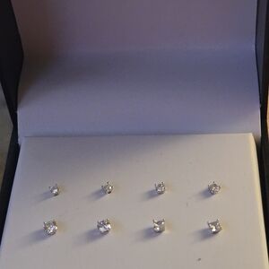 Giani Bernini Silver Crystal Stud Earrings